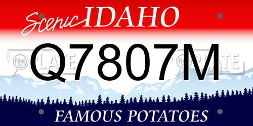 Q7807M Idaho License Plate