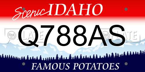 Q788AS Idaho License Plate