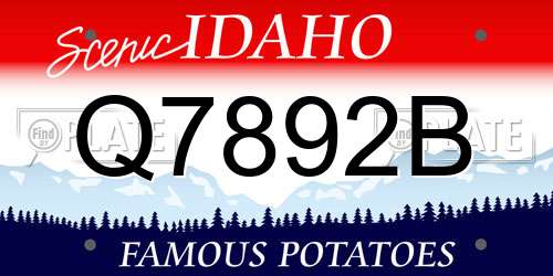 Q7892B Idaho License Plate