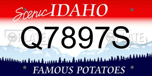 Q7897S Idaho License Plate