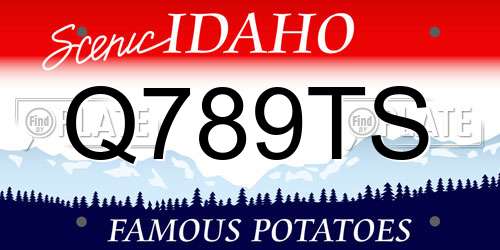 Q789TS Idaho License Plate
