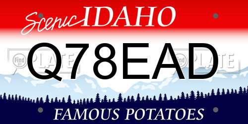 Q78EAD Idaho License Plate