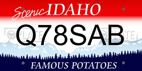 Q78SAB Idaho License Plate
