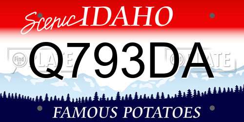 Q793DA Idaho License Plate