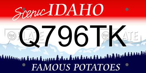 Q796TK Idaho License Plate