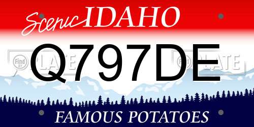 Q797DE Idaho License Plate
