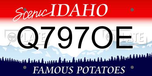Q797OE Idaho License Plate