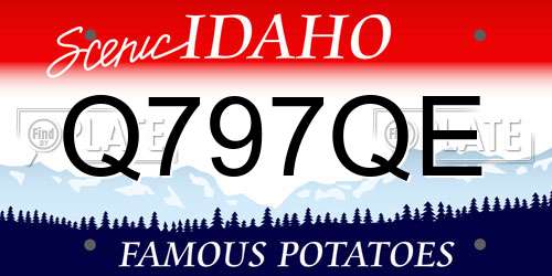Q797QE Idaho License Plate