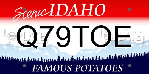 Q79TOE Idaho License Plate