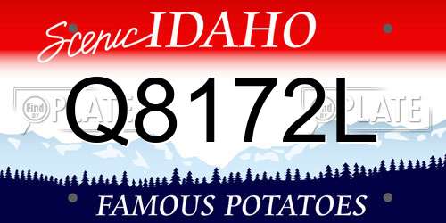 Q8172L Idaho License Plate