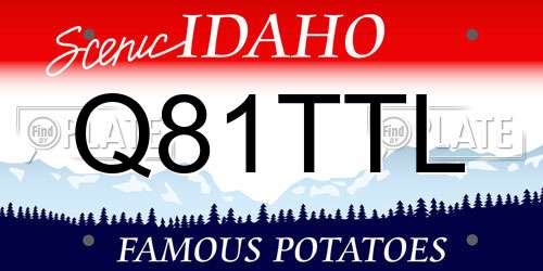 Q81TTL Idaho License Plate