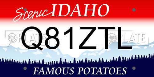 Q81ZTL Idaho License Plate