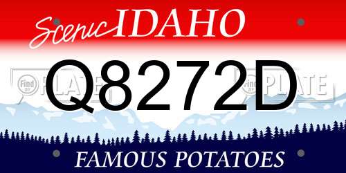 Q8272D Idaho License Plate