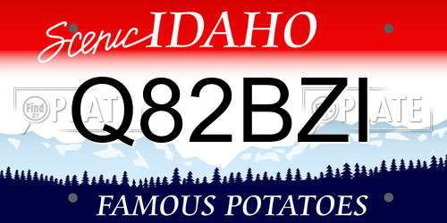 Q82BZI Idaho License Plate