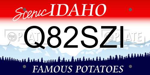 Q82SZI Idaho License Plate