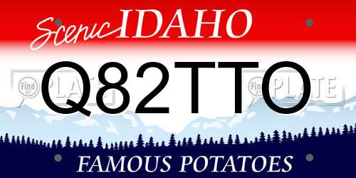 Q82TTO Idaho License Plate