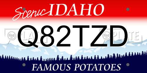 Q82TZD Idaho License Plate