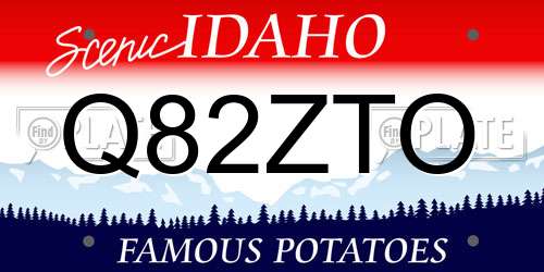 Q82ZTO Idaho License Plate