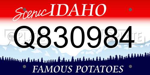 Q830984 Idaho License Plate