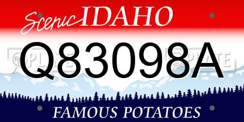 Q83098A Idaho License Plate