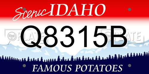 Q8315B Idaho License Plate