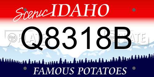 Q8318B Idaho License Plate