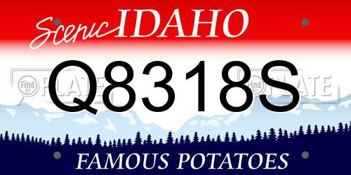 Q8318S Idaho License Plate