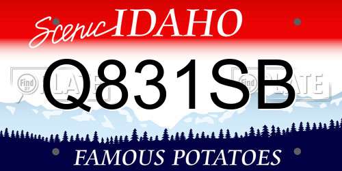Q831SB Idaho License Plate