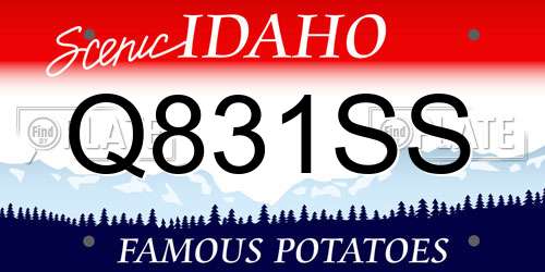 Q831SS Idaho License Plate
