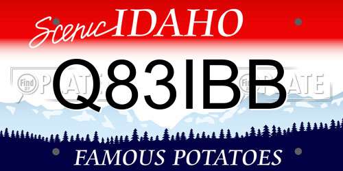 Q83IBB Idaho License Plate