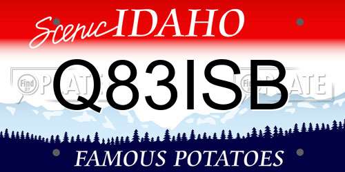 Q83ISB Idaho License Plate
