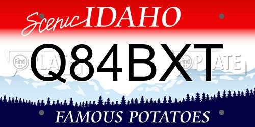 Q84BXT Idaho License Plate