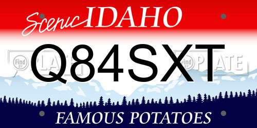 Q84SXT Idaho License Plate