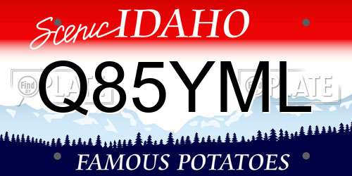 Q85YML Idaho License Plate