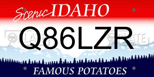 Q86LZR Idaho License Plate