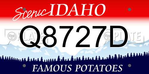 Q8727D Idaho License Plate