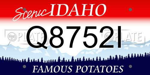 Q8752I Idaho License Plate