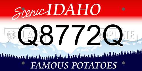 Q8772Q Idaho License Plate