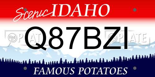 Q87BZI Idaho License Plate