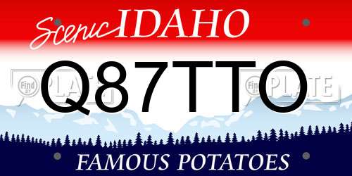 Q87TTO Idaho License Plate