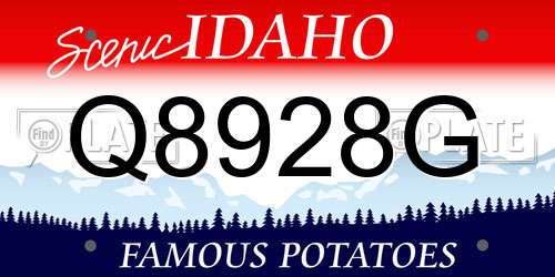 Q8928G Idaho License Plate