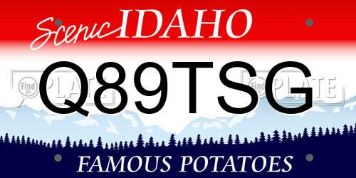 Q89TSG Idaho License Plate
