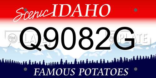 Q9082G Idaho License Plate