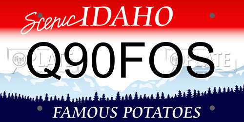 Q90FOS Idaho License Plate
