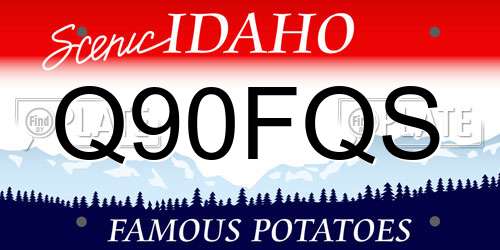 Q90FQS Idaho License Plate
