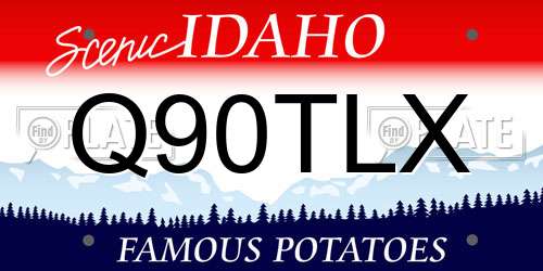Q90TLX Idaho License Plate