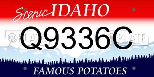 Q9336C Idaho License Plate