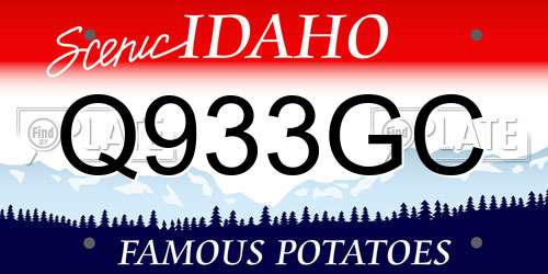 Q933GC Idaho License Plate