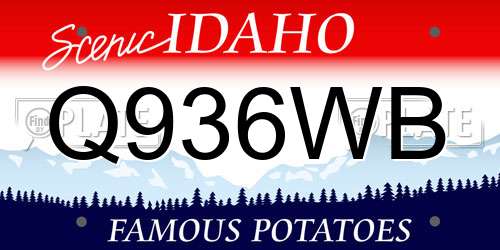Q936WB Idaho License Plate