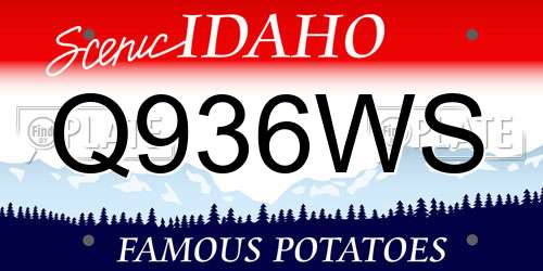 Q936WS Idaho License Plate